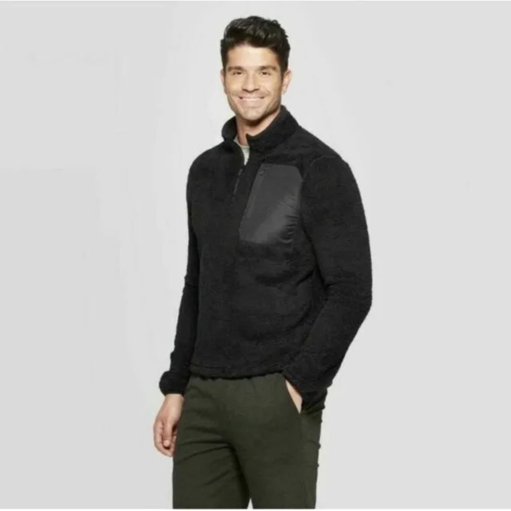 Champion Pullover MensFleece Sherpa 1/4 Zip Sweater Jacket. Size XL